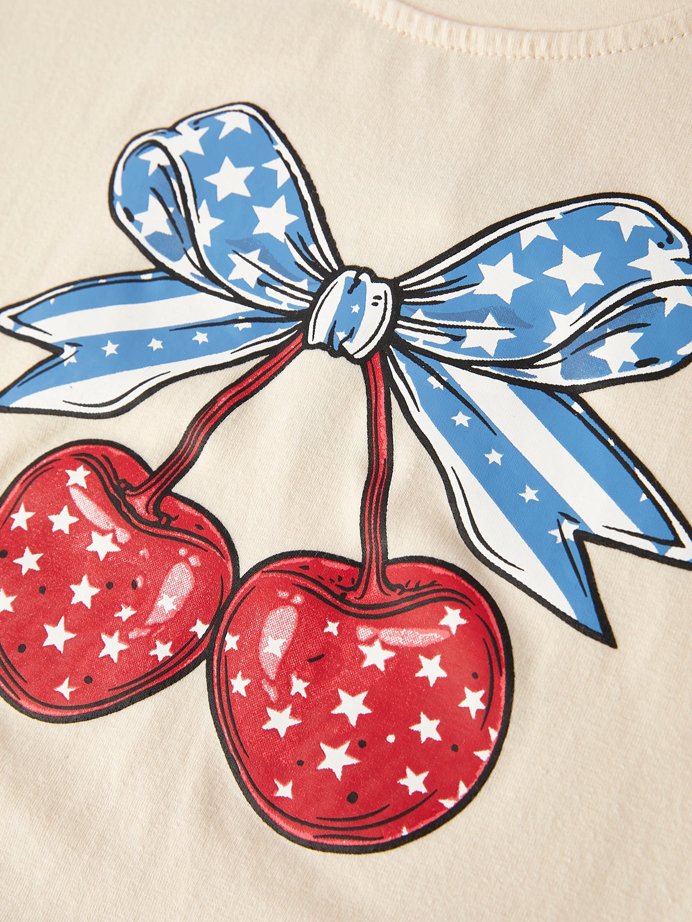 4th of july Cherry Print Tulle Dress
