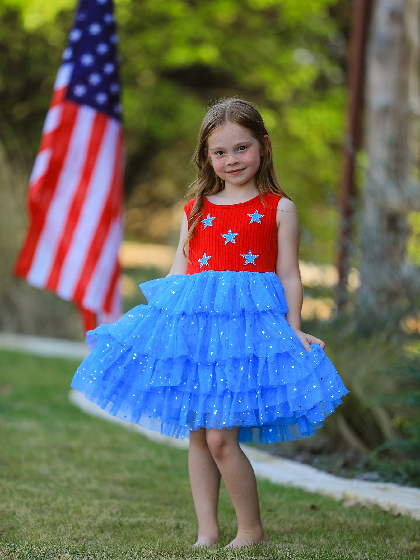 4th of july Star Sleeveless Tutu Skirt