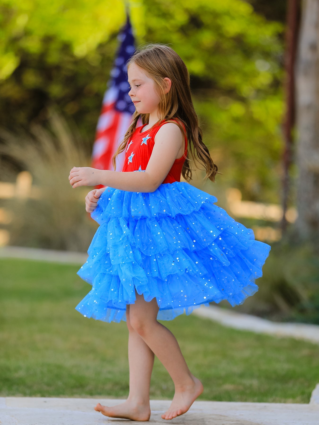 4th of july Star Sleeveless Tutu Skirt