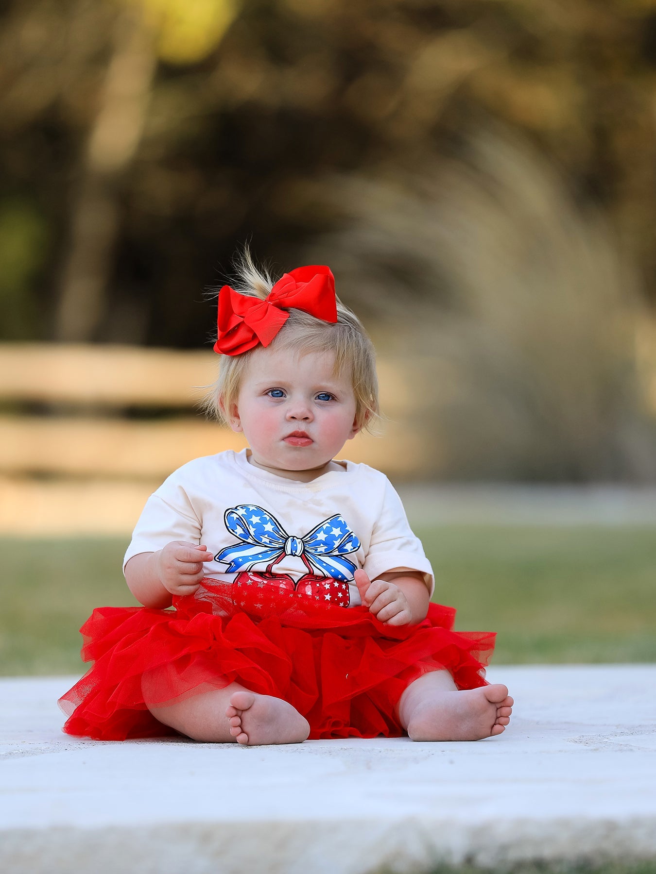 4th of july Cherry Print Tulle Dress