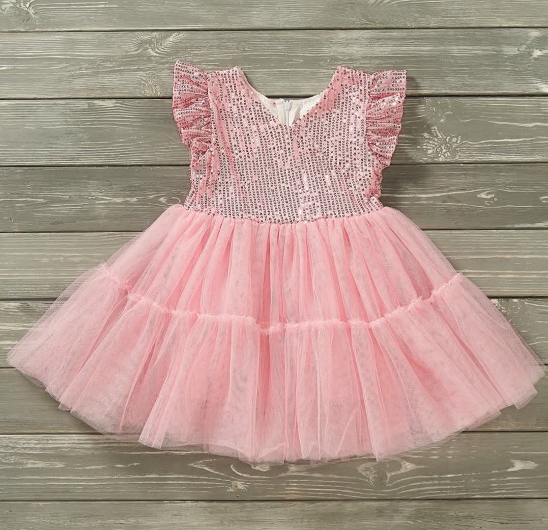 Pink Tull Sequin Dress!!