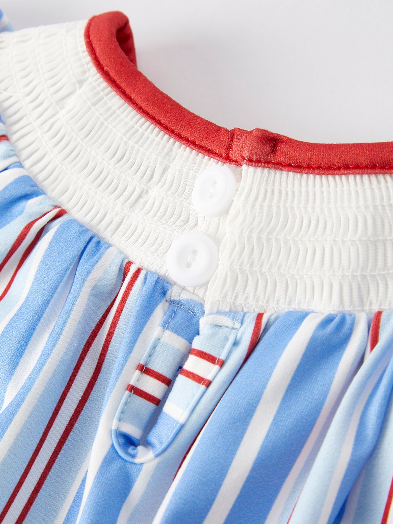 4th of july Flag Medal Ice Cream Smock Embroidery Baby Girl Romper