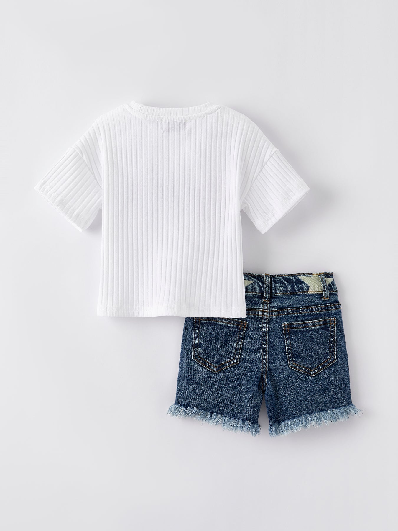 4th of july Girls “America”Top+Denim Shorts Set